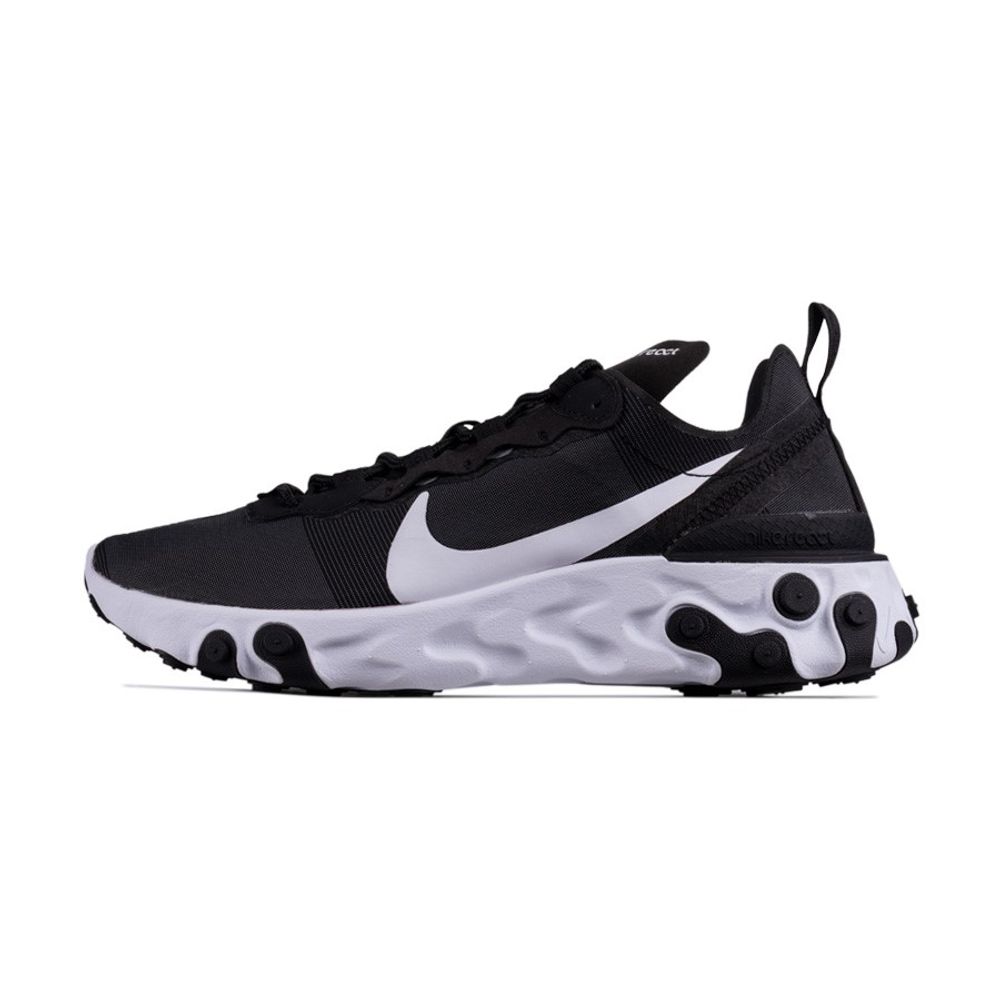 nike black and white react element 55 sneakers