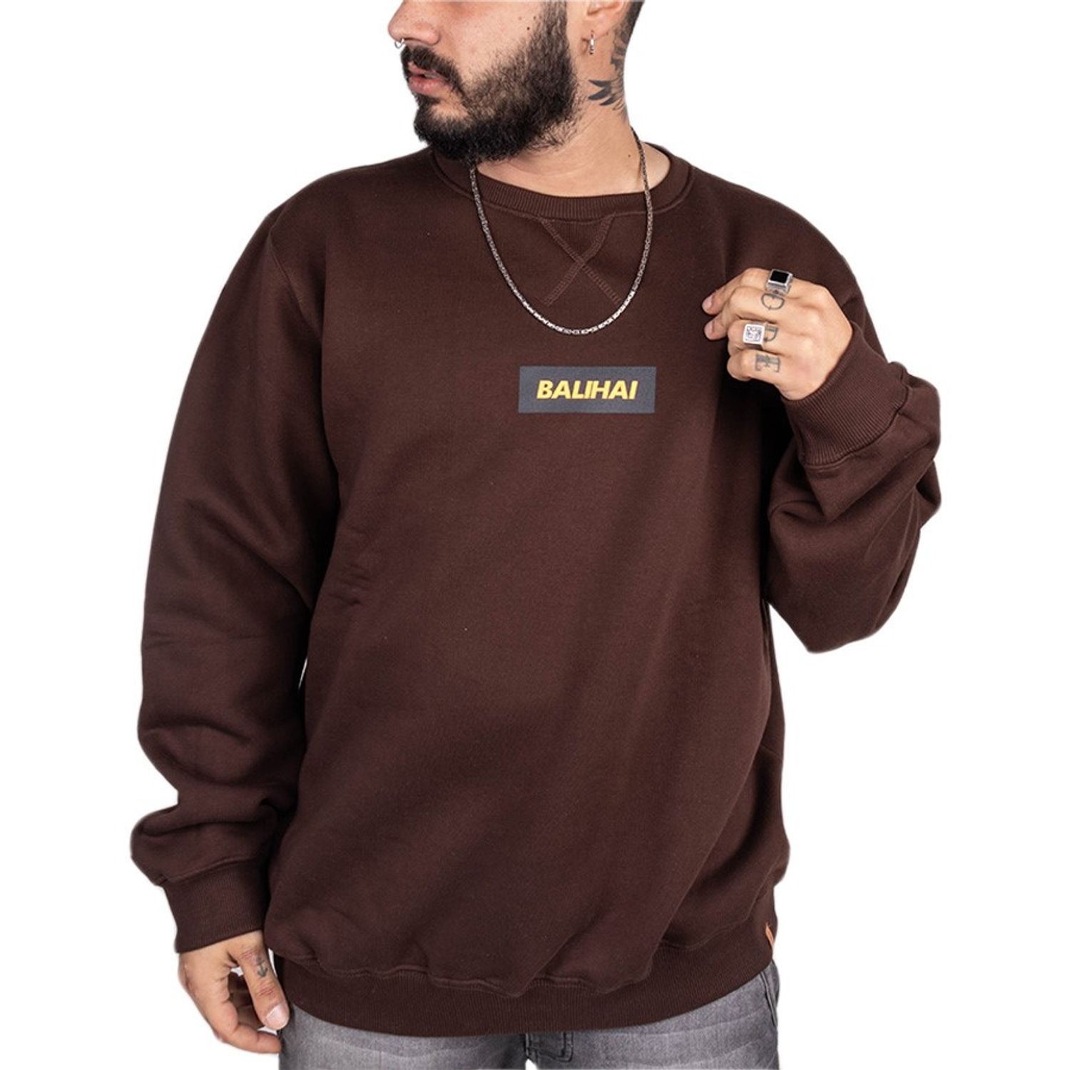 blusa de moletom marrom