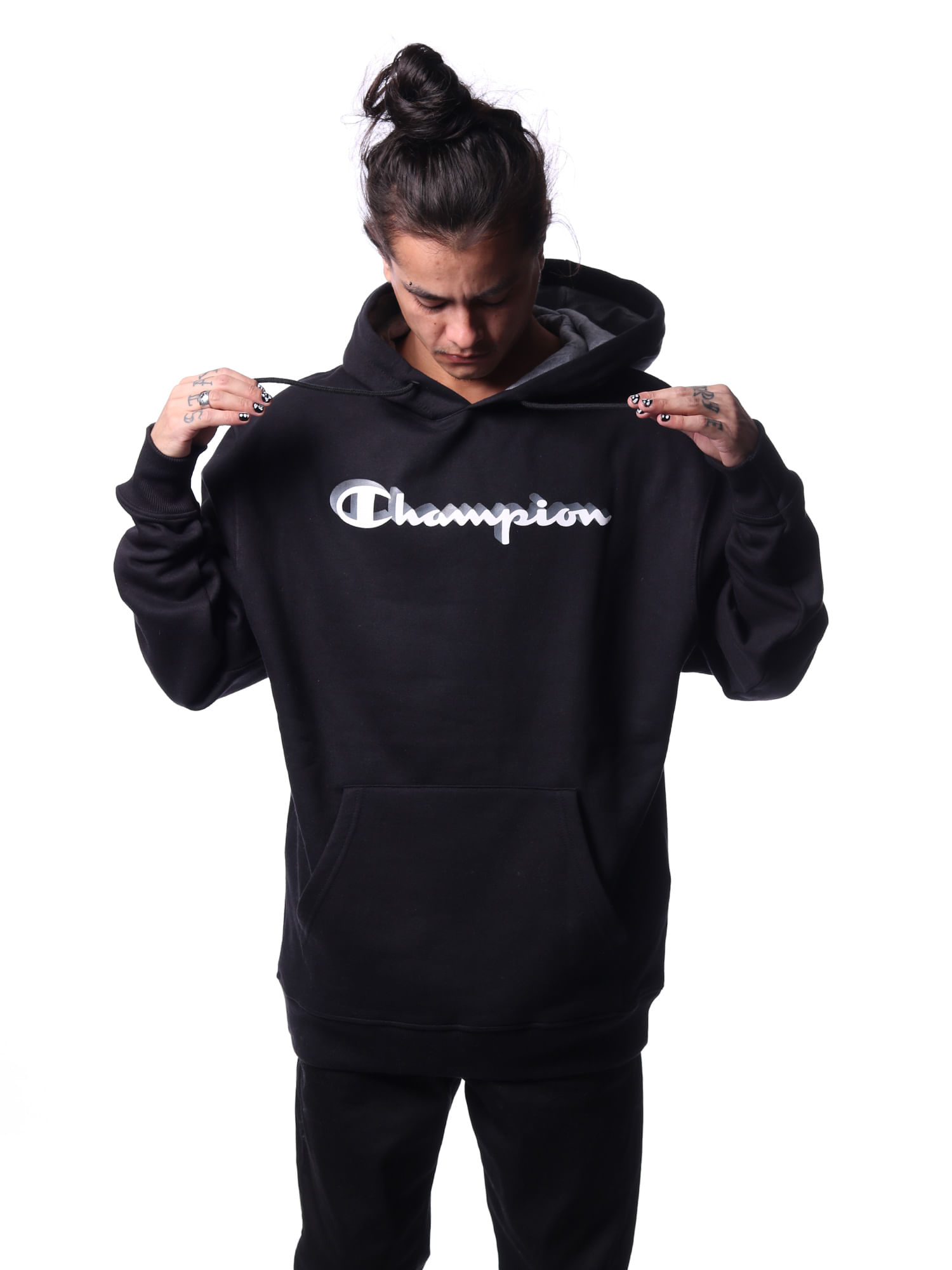 Moletom Champion Super Fleece C Logo Black Preto - Compre Agora