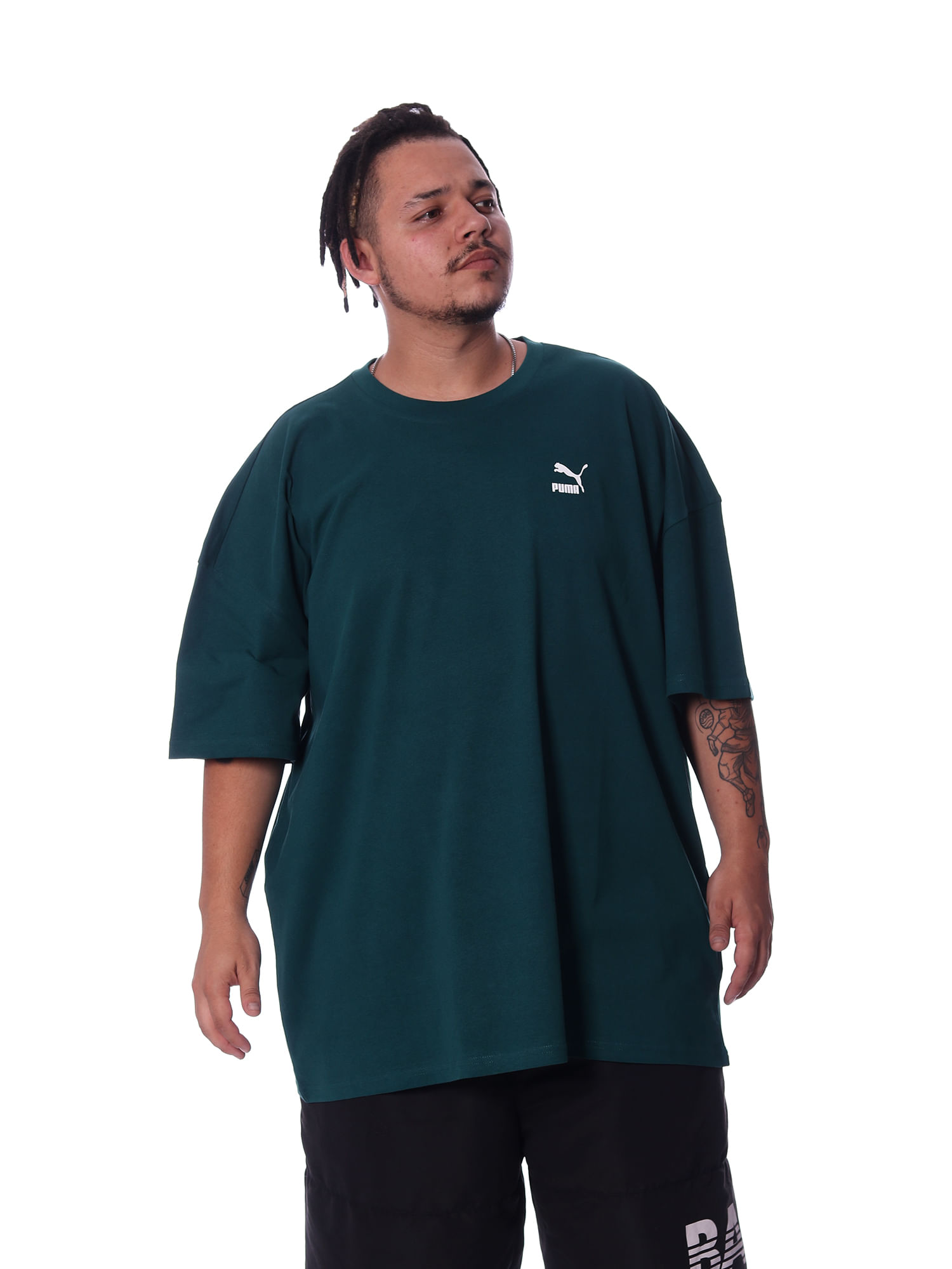 Camiseta-puma-classics-oversized-Verde