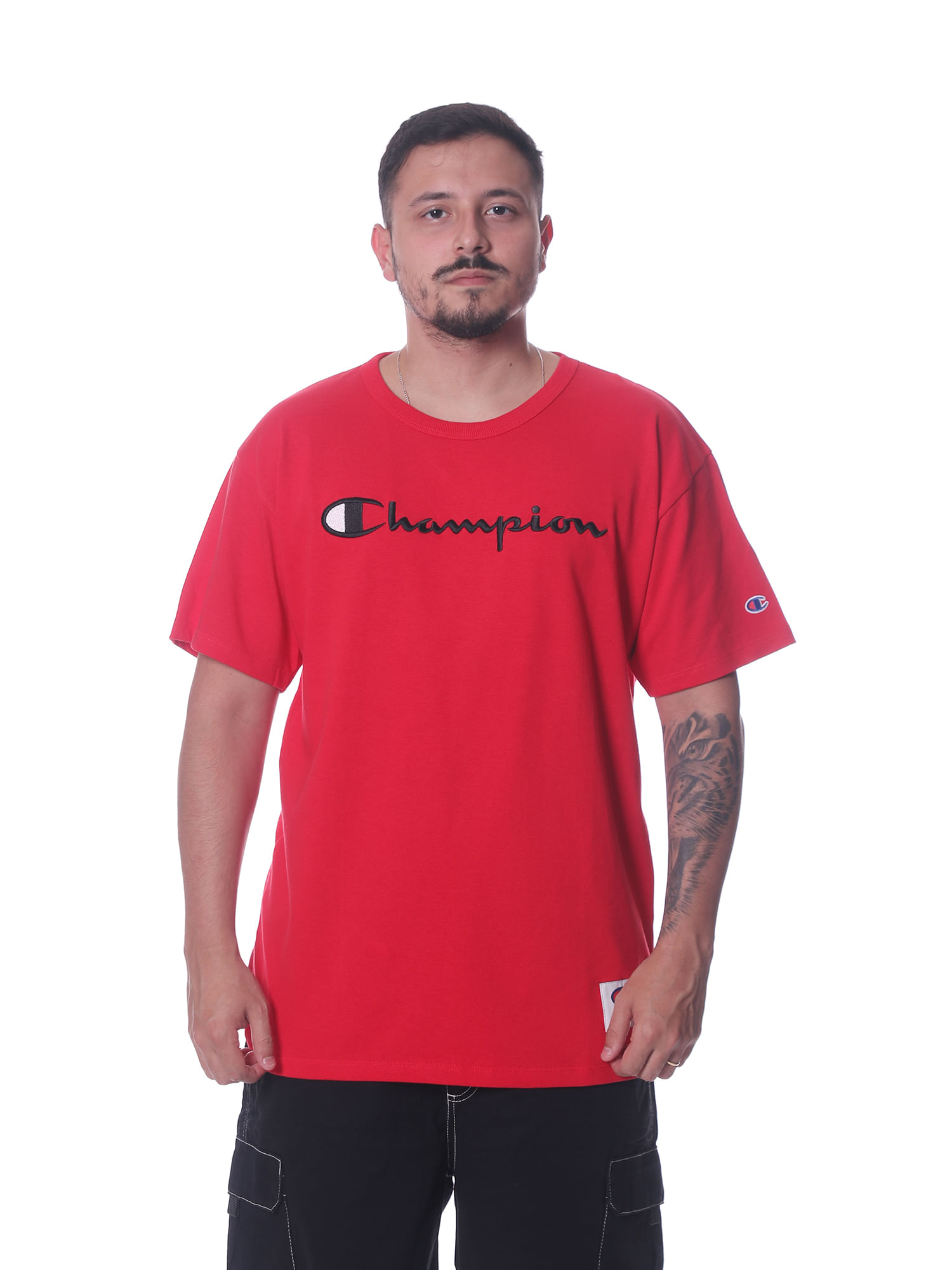 Camiseta-champion-logo-embroidery-script-Red-scarlet