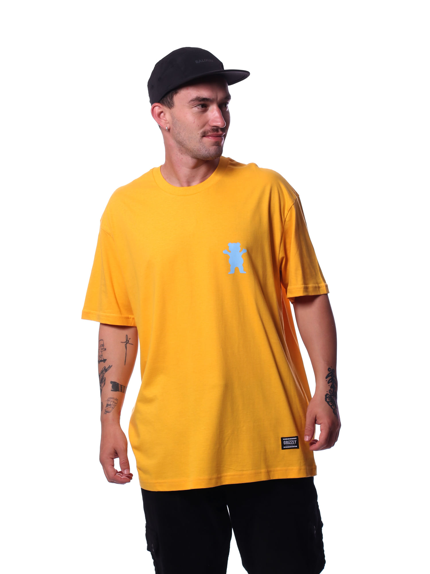Camiseta-grizzly-blue-print-ss-tee-Amarelo-M