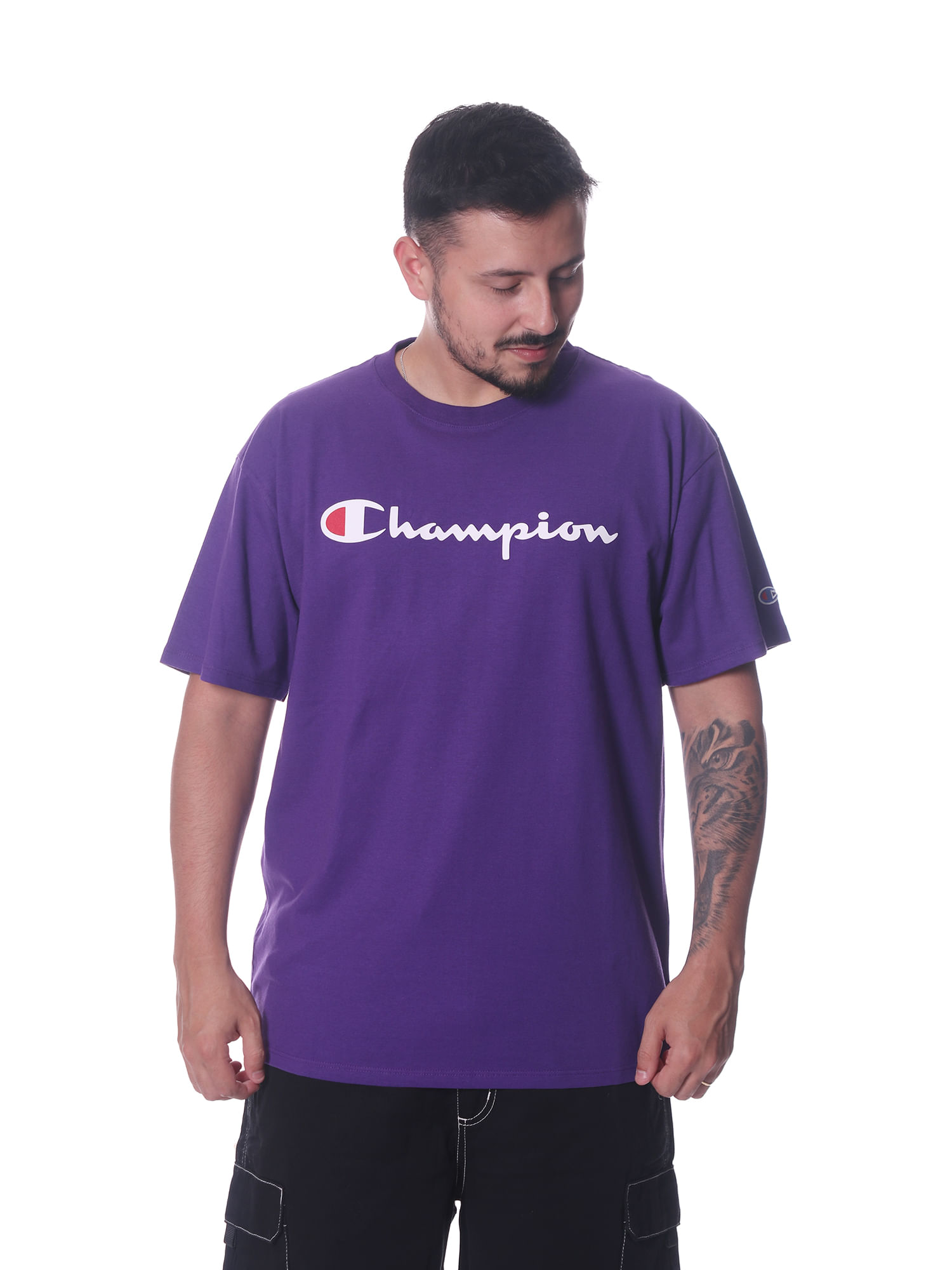 Camiseta-champion-logo-script-ink-Roxo