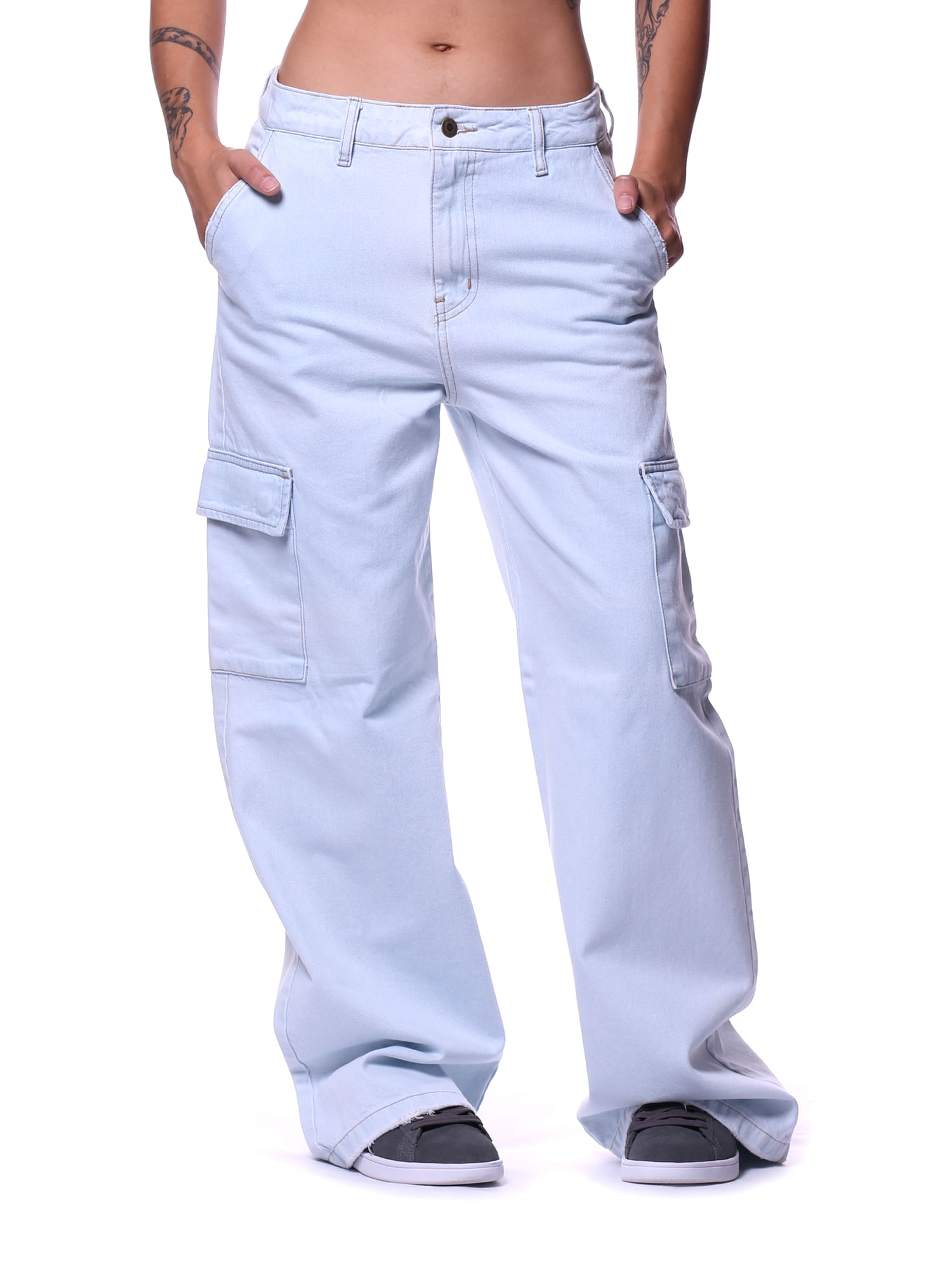 Calca-bali-hai-jeans-cargo-botao-feminina-Jeans-claro